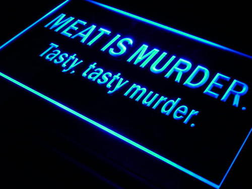Meat is Murder Tasty Murder Bar Neon Light Sign